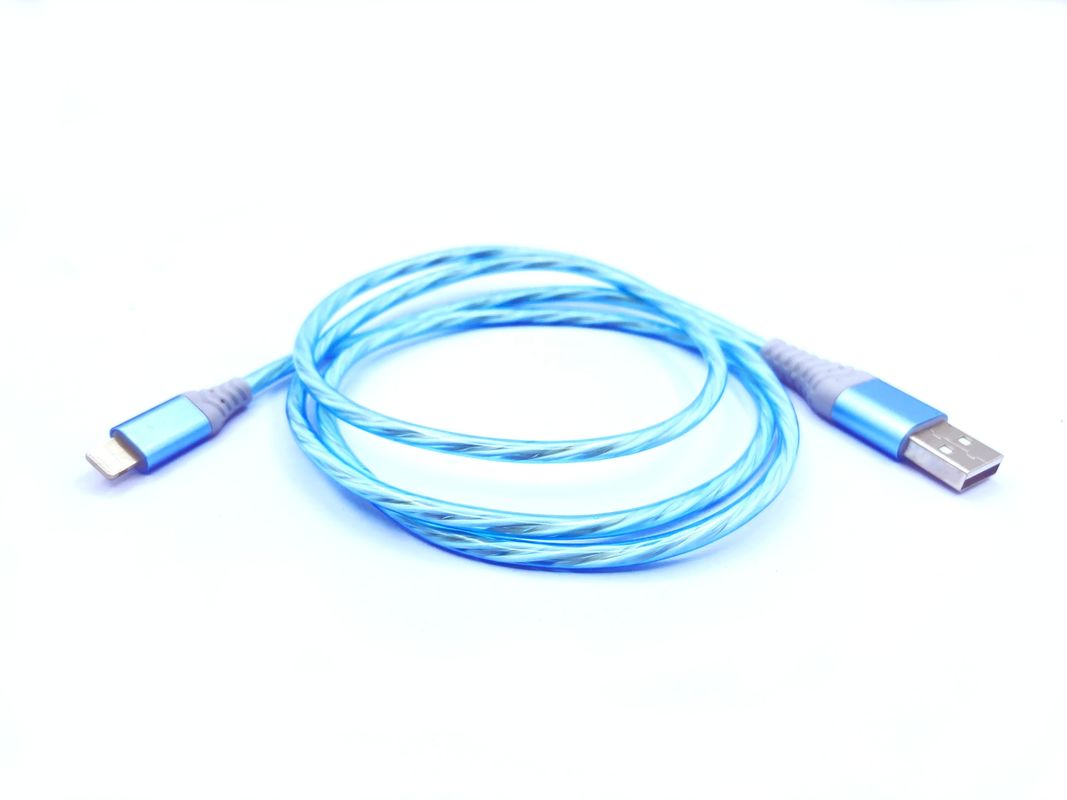 Быстрый зарядный кабель 3 В 1 типе кабеле молнии кабеля USB СИД C 3A красочном поручая проблескивая