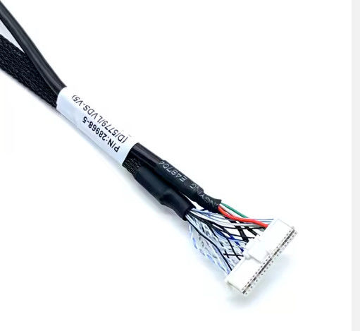 Электронное приложение Черные индивидуальные LVDs Wire Harness LCD Кабельная сборка для дисплея