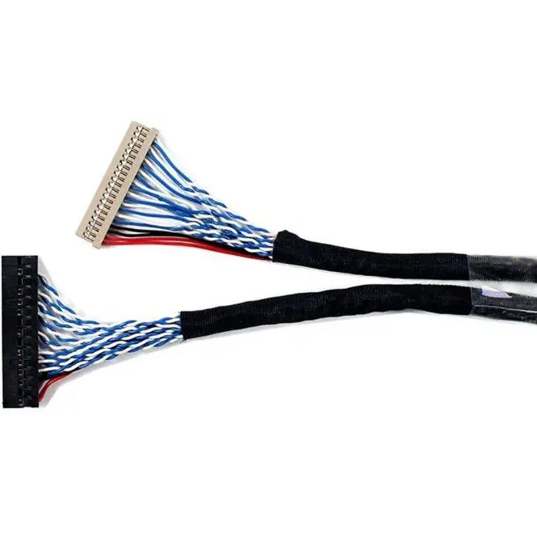 1.25мм 2,0мм Питч 20 30 40 Пиновый разъединитель LVDS Shielded Wire LCD Display Cable Assembly