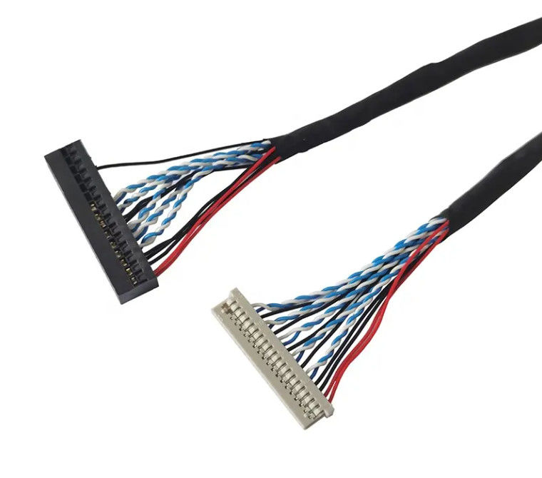 1.25мм 2,0мм Питч 20 30 40 Пиновый разъединитель LVDS Shielded Wire LCD Display Cable Assembly