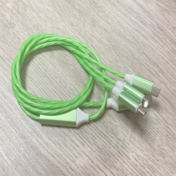 Горячая продажа заводская цена 3 в 1 USB кабель для освещения ночью и дата передачи светящийся кабель