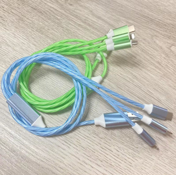 Горячая продажа заводская цена 3 в 1 USB кабель для освещения ночью и дата передачи светящийся кабель