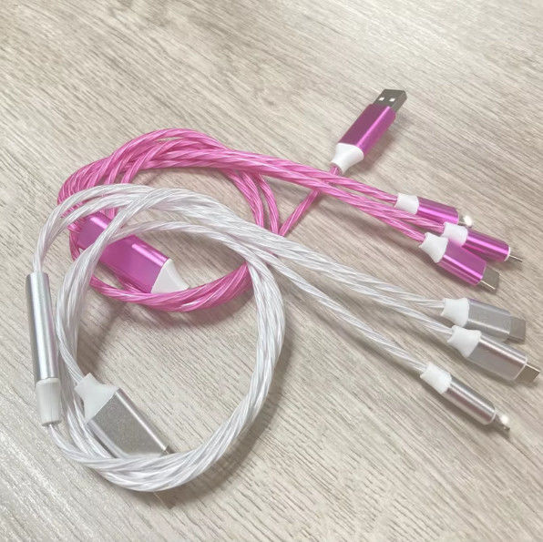 Горячая продажа заводская цена 3 в 1 USB кабель для освещения ночью и дата передачи светящийся кабель