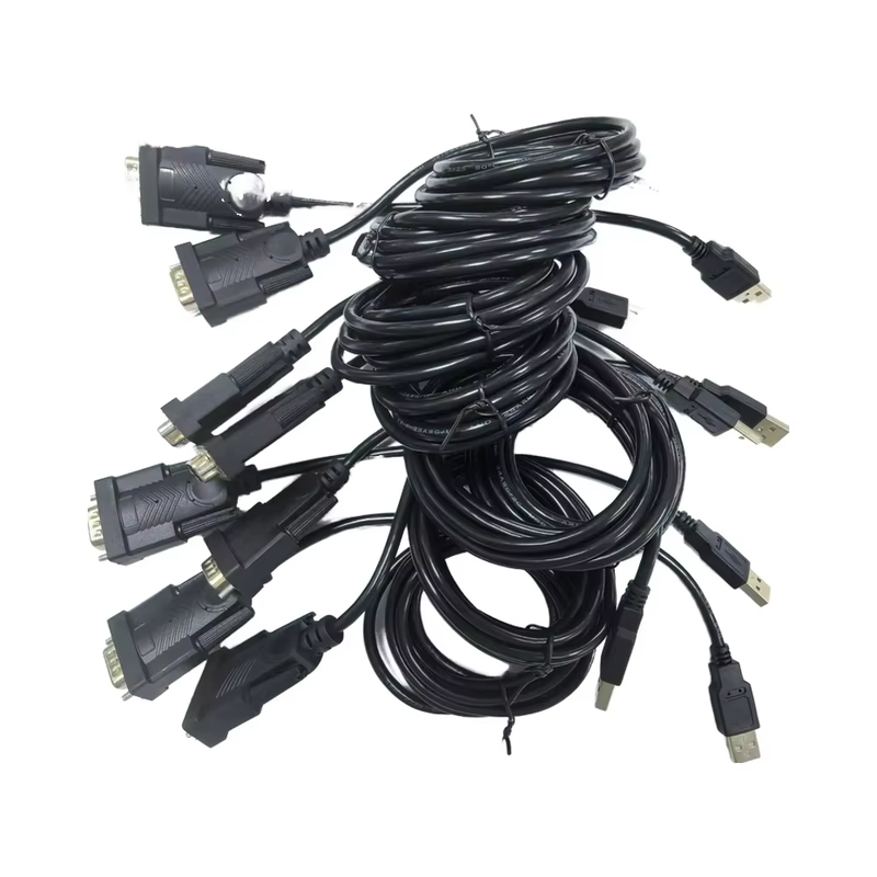 DB9 D-SUB 9-Pin Мужчина-женщина VGA Коаксиальный кабель сборка 0-180 Миниатюрный ПВХ пиджак Монитор Спикер Микрофон DVD-плеер 4K