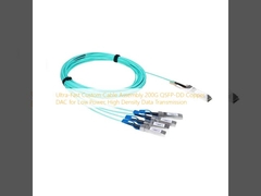 Сверхбыстрая сборка кабеля на заказ 200G QSFP-DD Copper DAC для передачи данных с низкой мощностью и высокой плотностью